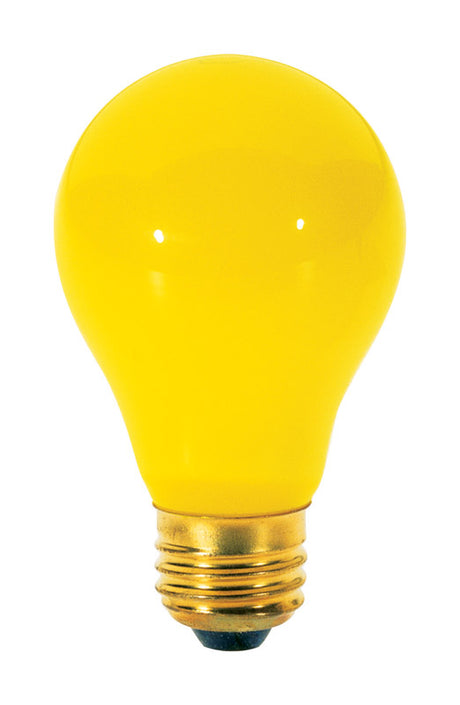 Satco 60 W A19 A-Line Incandescent Bulb E26 (Medium) Yellow 2 pk