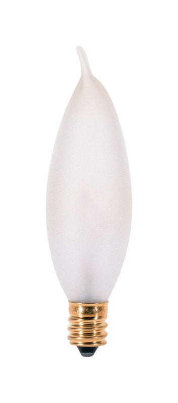 Satco 25 W CA9 Chandelier Incandescent Bulb E12 (Candelabra) Soft White 2 pk