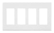 Leviton White 4 gang Polycarbonate Decorator Screwless Wall Plate 1 pk