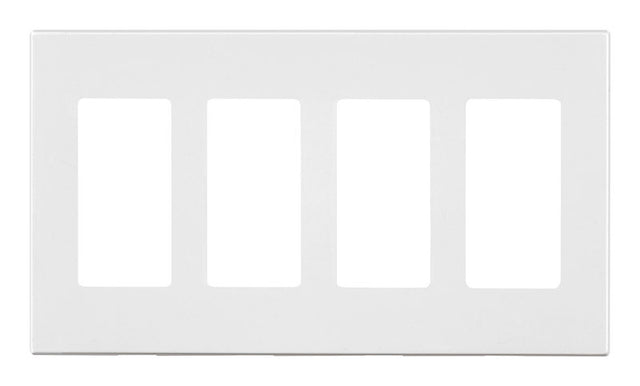 Leviton White 4 gang Polycarbonate Decorator Screwless Wall Plate 1 pk
