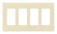 Leviton Almond 4 gang Polycarbonate Decorator Screwless Wall Plate 1 pk