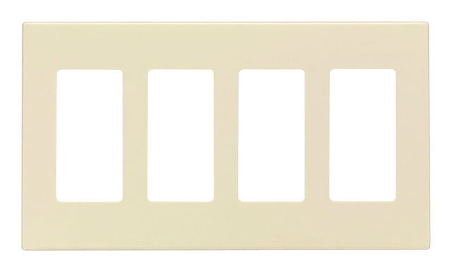 Leviton Almond 4 gang Polycarbonate Decorator Screwless Wall Plate 1 pk