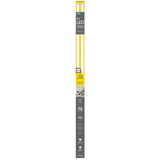 Feit Plug & Play T8 Warm White 47.8 in. G13 Linear LED Bulb 32 Watt Equivalence 2 pk