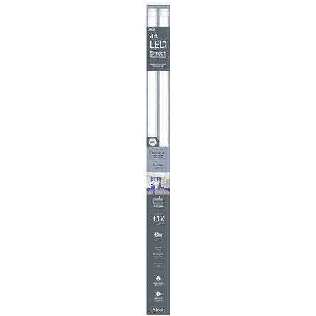 Feit Plug & Play T12 Cool White 48 in. G13 (Medium Bi-Pin) Linear LED Bulb 40 Watt Equivalence 2 pk