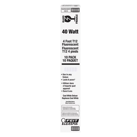 Feit Legacy Bulbs 40 W T12 1.4 in. D X 47.9 in. L Fluorescent Bulb Cool White Linear 4100 K 10 pk