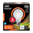 Feit Enhance A21 E26 (Medium) Filament LED Bulb Soft White 100 Watt Equivalence 2 pk