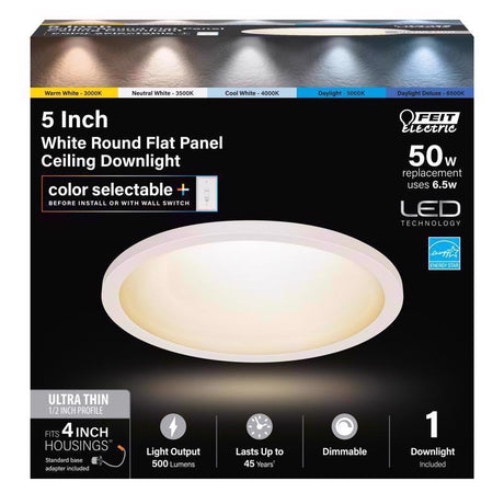 Feit EDGELIT Frost White 4 in. W Aluminum LED Retrofit Recessed Lighting 6.5 W