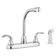 LDR Two Handle Chrome Kitchen Faucet Side Sprayer Included