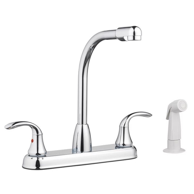 LDR Two Handle Chrome Kitchen Faucet Side Sprayer Included