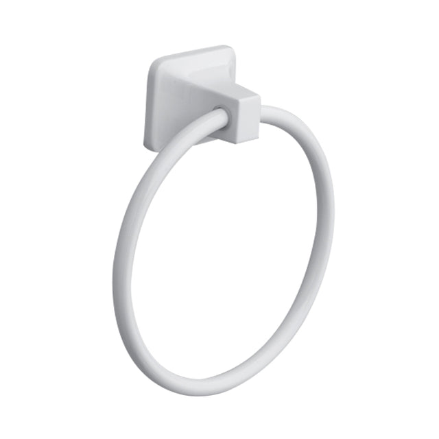 OakBrook Satin White Towel Ring Die Cast Zinc