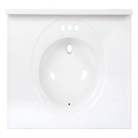 Arstar Standard Cultured Marble Bathroom Sink 37 in. W X 22 in. D White