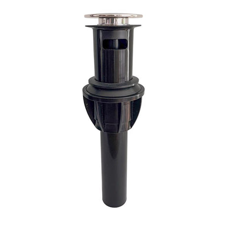 Keeney 1-1/4 in. Brushed Nickel Plastic Push Button Drain with Overflow