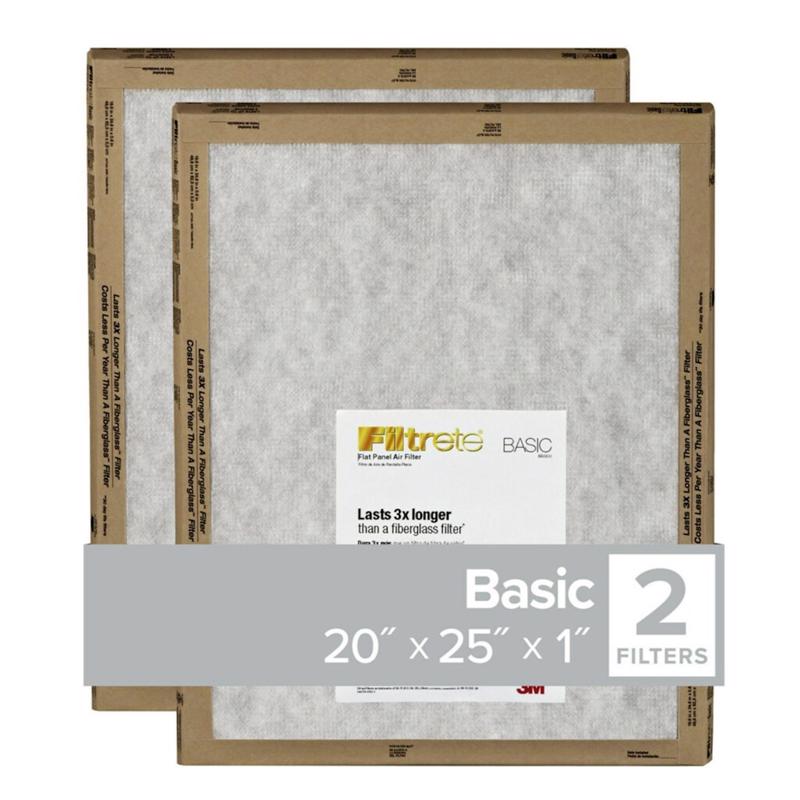 3M Filtrete 20 in. W X 25 in. H X 1 in. D Synthetic 2 MERV Flat Panel Filter 2 pk