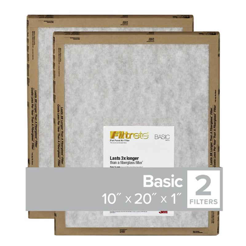 Filtrete 10 in. W X 20 in. H X 1 in. D Synthetic 1 MERV Flat Panel Filter 2 pk