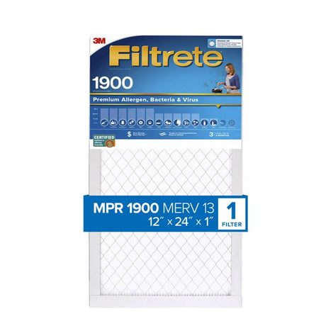 3M Filtrete 12 in. W X 24 in. H X 1 in. D 13 MERV Pleated Air Filter 1 pk