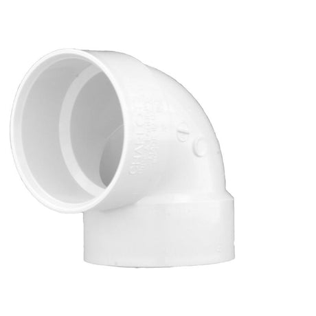 Charlotte Pipe Schedule 40 3 in. Hub X 3 in. D Hub PVC Elbow 1 pk