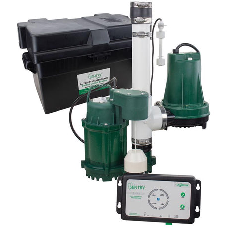 Zoeller 2580 gph Thermoplastic Vertical Float Switch Battery Submersible Backup Sump Pump