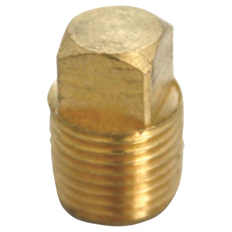 3/8 in. MPT Brass Square Head Cored Plug