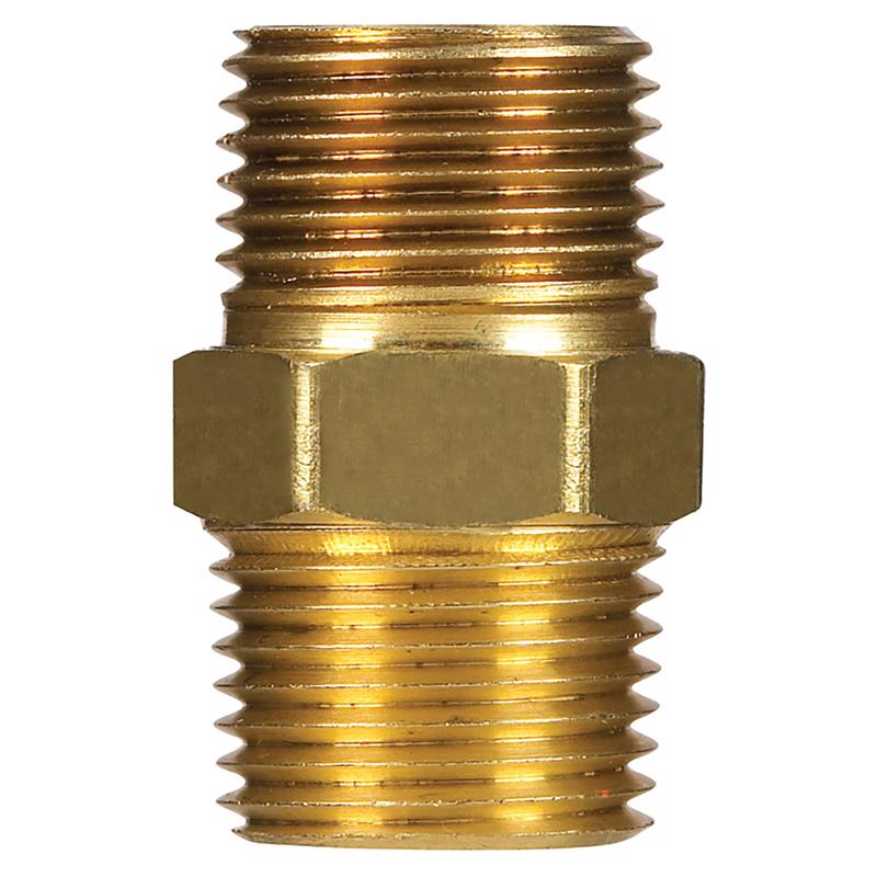 1/4 in. MPT X 1/4 in. D MPT Yellow Brass Hex Nipple