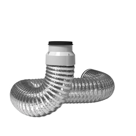 Imperial 2 ft. L X 4 in. D Silver/White Aluminum/Plastic Semi-Rigid Dryer Vent Kit