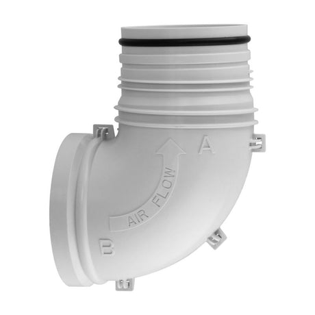 Imperial 5.25 in. L X 4 in. D White Poly 90 Degree Dryer Connector Elbow