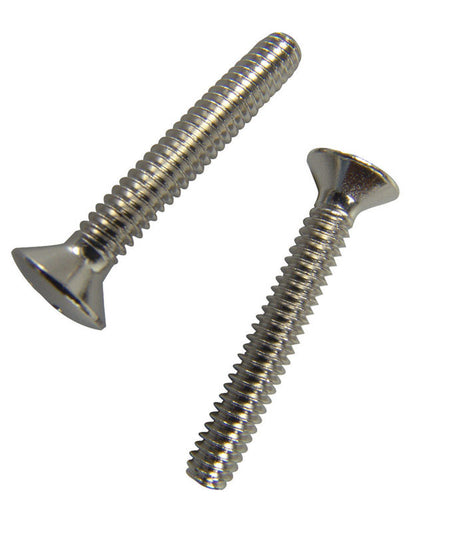 Danco No. 1/4-20 X 1-1/2 in. L Slotted Oval Head Chrome-Plated Brass Overflow Plate Screw