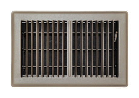 Tru Aire 6 in. H X 10 in. W 2-Way Powder Coat Brown Steel Floor Register