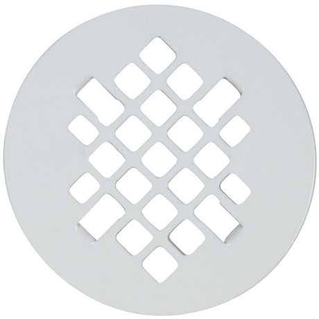 Sioux Chief 4-1/4 in. Gloss White Round Stainless Steel Drain Grate