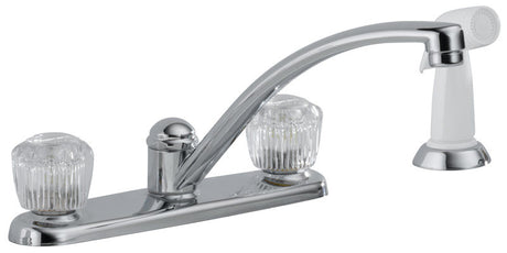 Delta Classic Two Handle Chrome Kitchen Faucet Side Sprayer Included