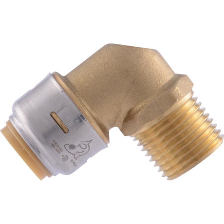 SharkBite 1/2 in. Push X 1/2 in. D MPT Brass Elbow