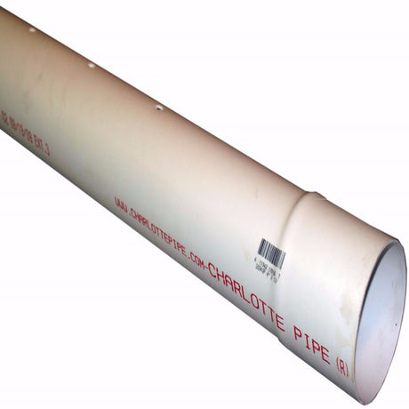 Charlotte Pipe PVC Perforated Sewer and Drain Pipe 4 in. D X 10 ft. L Bell 0 psi