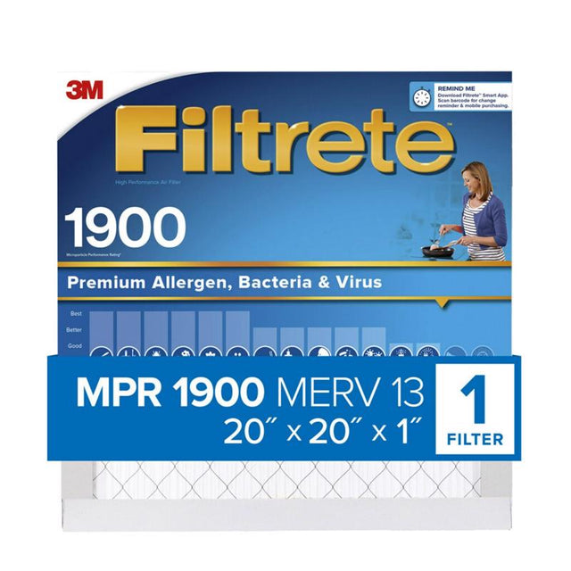 Filtrete 20 in. W X 20 in. H X 1 in. D Fiberglass 13 MERV Pleated Allergen Air Filter 1 pk