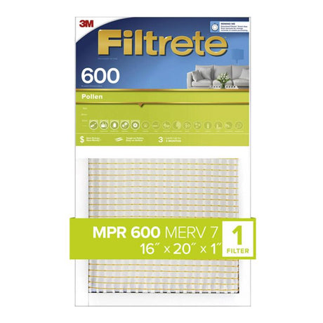 Filtrete 16 in. W X 20 in. H X 1 in. D 6 MERV Pleated Air Filter 1 pk
