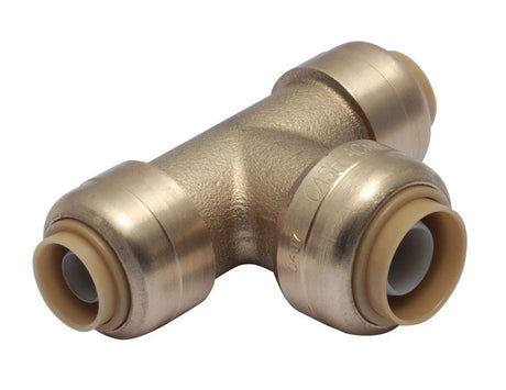 SharkBite Push to Connect 3/8 in. PTC X 3/8 in. D PTC Brass Reducing Tee