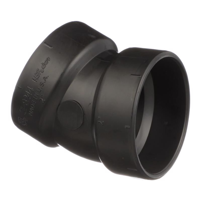Charlotte Pipe 2 in. Hub X 2 in. D Hub ABS 22-1/2 Degree Elbow