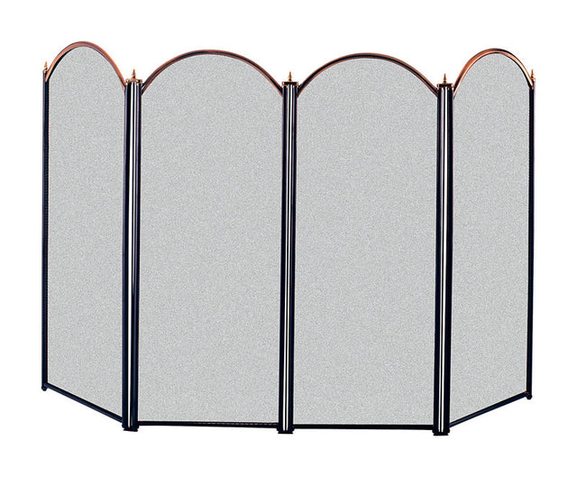 Panacea Black/Gray Antique Brass Fireplace Screen