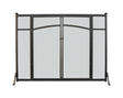 Panacea Black/Gray Matte Metal Fireplace Screen with Doors