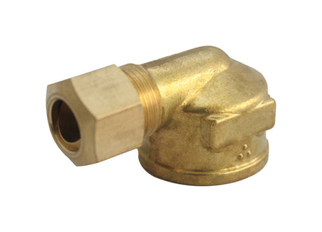 JMF Company 5/8 in. Compression X 1/2 in. D FPT Brass 90 Degree Elbow