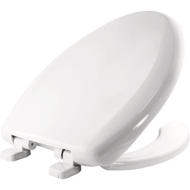 Bemis Elongated White Plastic Toilet Seat