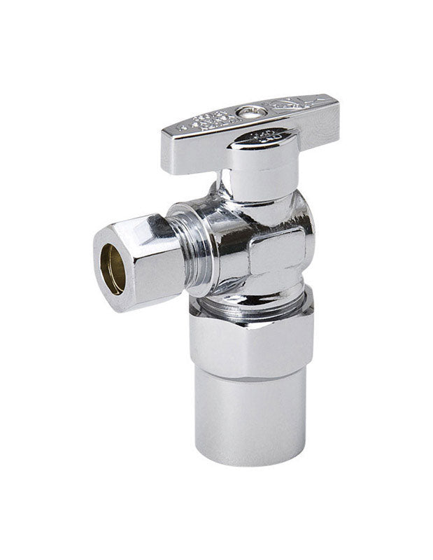 ProLine 1/2 in. Comp X 3/8 in. Comp Chrome Plated Angle Stop