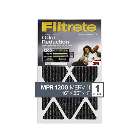 Filtrete Odor Reduction 16 in. W X 25 in. H X 1 in. D Carbon 11 MERV Pleated Air Filter 1 pk