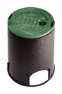 NDS 6-1/2 in. W X 9-1/16 in. H Round Valve Box with Overlapping Cover Black/Green