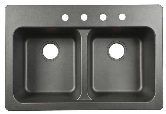 Franke Kindred Tectonite Dual Mount 33 in. W X 22 in. L Two Bowls Kitchen Sink