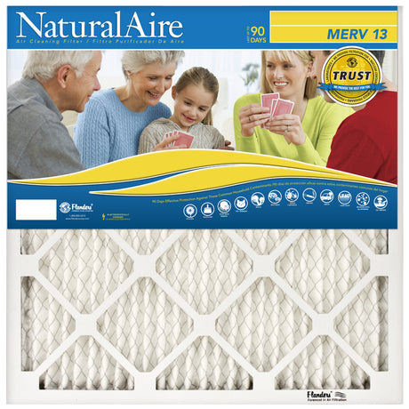 NaturalAire 14 in. W X 25 in. H X 1 in. D Polyester 13 MERV Pleated Air Filter 1 pk