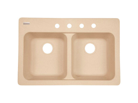 Franke Kindred Tectonite Dual Mount 33 in. W X 22 in. L Two Bowls Kitchen Sink