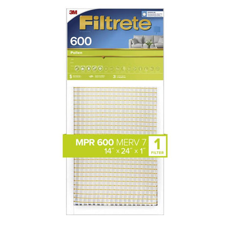 Filtrete 14 in. W X 24 in. H X 1 in. D Fiberglass 7 MERV Pleated Air Filter 1 pk