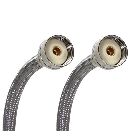 Fluidmaster 3/4 in. Hose Thread X 3/4 in. D Hose Thread 48 in. Stainless Steel Washing Machine Suppl