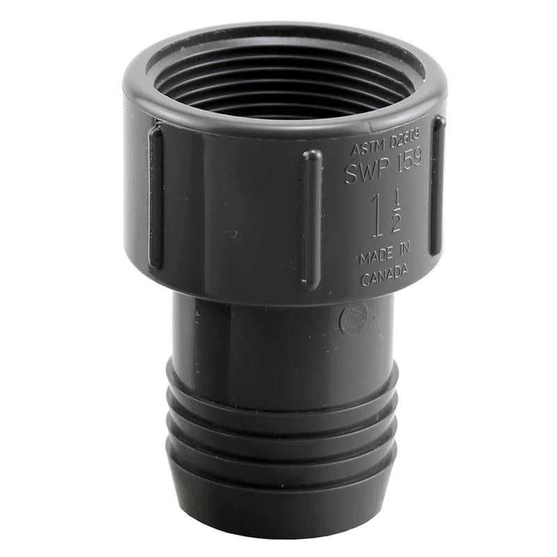 Boshart Industries Schedule 80 1-1/2 in. Insert in. X 1-1/2 in. D FPT Polypropylene Female Adapter 5