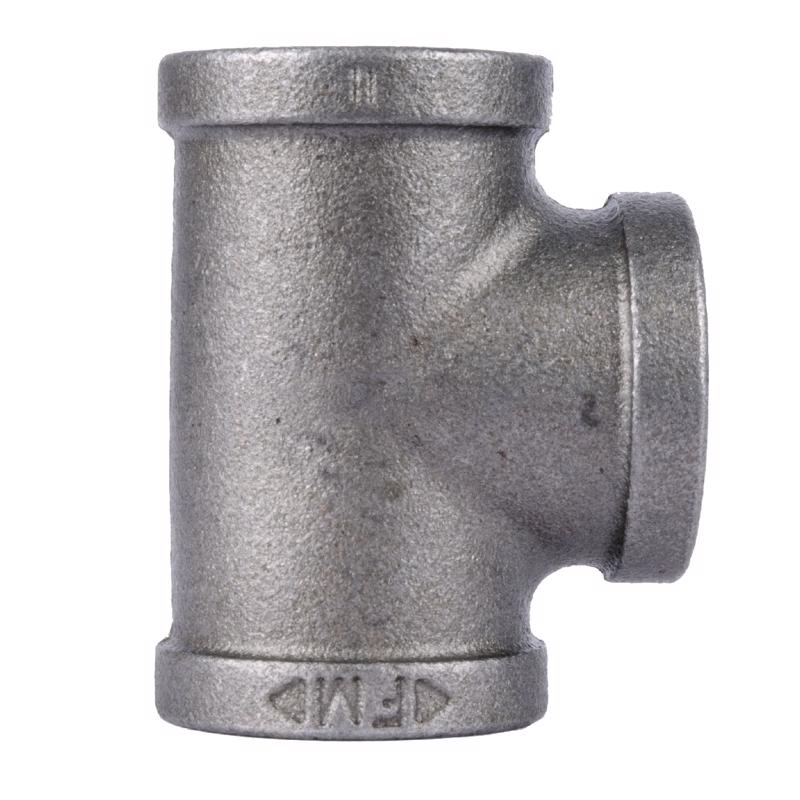 STZ Industries 3/4 in. FIP each X 3/4 in. D FIP 3/4 in. D FIP Black Malleable Iron Tee