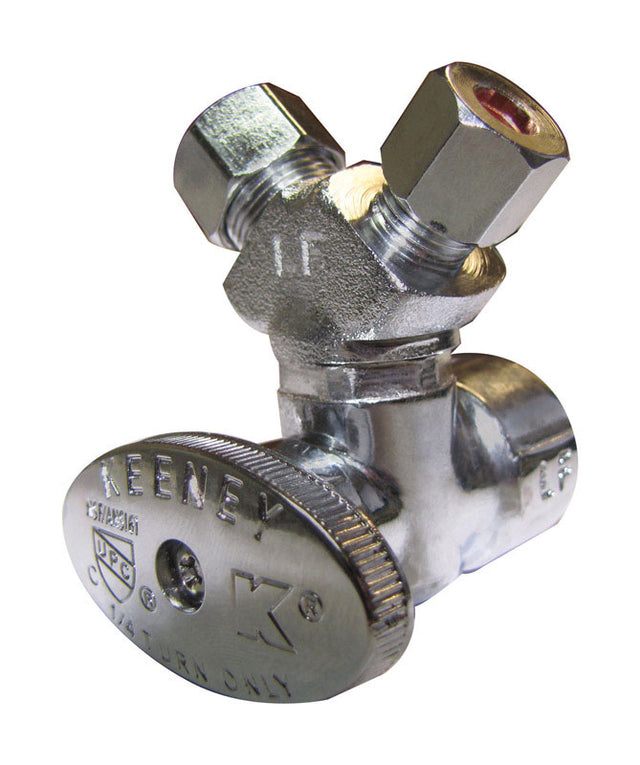 Plumb Pak 1/2 in. FIP X 3/8 in. Compression Brass 3-Way Valve